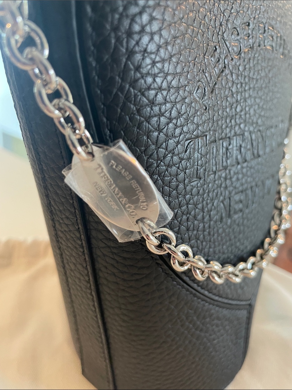 Tiffany & Co. Black Heart Crossbody Bag with Chain - Picture 6 of 10